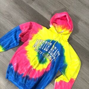 NWT Myrtle Beach South Carolina Tie Dye Pullover Sweatshirt Hoodie Size L